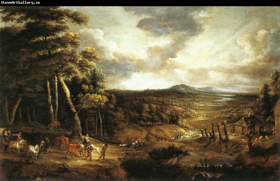 UDEN, Lucas van Landscape with the Flight into Egypt  wt